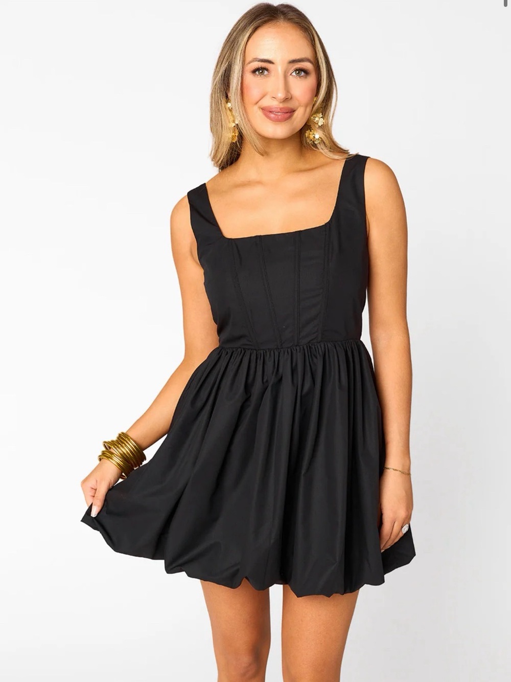 NWT:  Buddy Love Game Day Sleeveless Square-Neck Mini Dress in Black